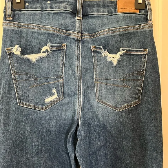 American Eagle Jeans - Next Level Stretch -Distressed - Curvy Super Hi-Rise - Picture 4 of 6